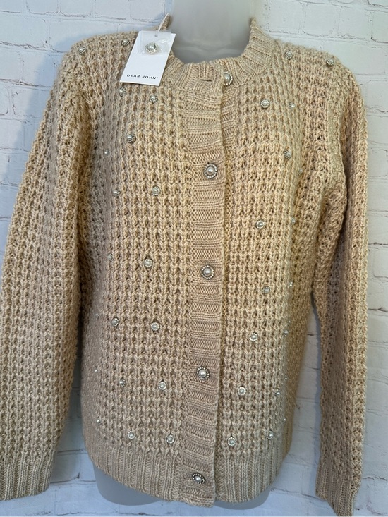 Dear John Sweaters - Dear John NWT Knit Embellished Crewneck Sweater Cardigan - Cream L